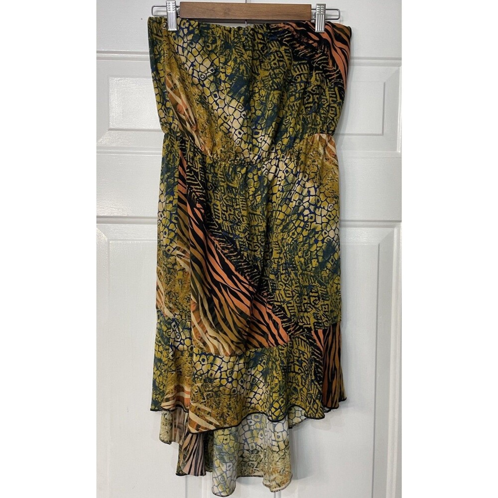 Daytrip Animal Print Strapless Tube Dress Y2K Boho Festival Whimsical Cottage